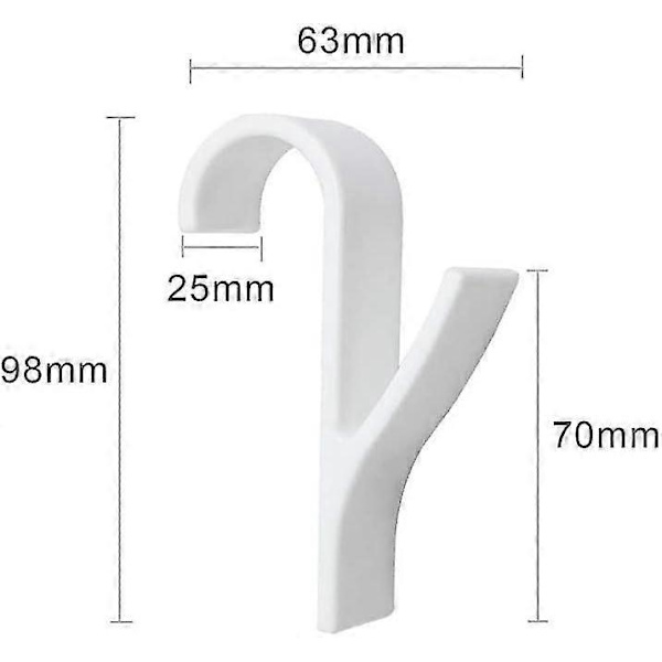 6 Stykker Universal Håndkleradiator Krok - Plast, Hvit