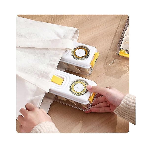 Pladsbesparende opbevaringsboks til dumplings, flerlags dumplingholder, non-stick med datomarkering