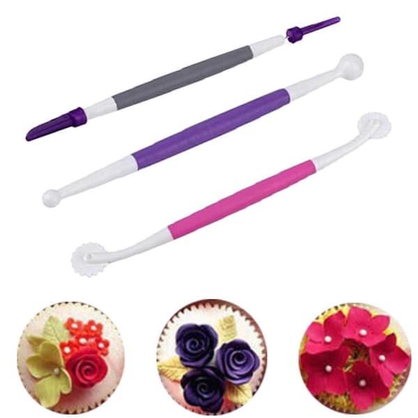 3 stk. Fondantkutter Glatt Bred Anvendelse Plast Solid Matkvalitet Kakeutskjæringsverktøy Baketilbehør