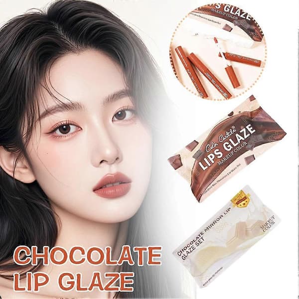 Læbestift Mat Chokolade/Sæt med Lipgloss Mat Bjørn