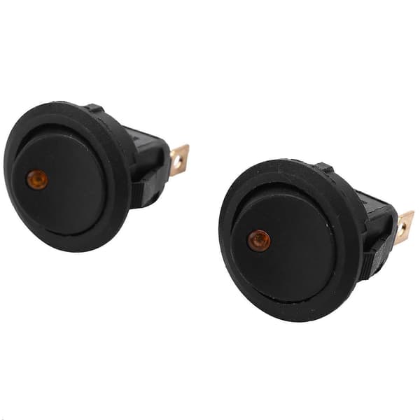 8 stk. LED Dot Lys 12V Bil Auto Båd Rund Vippekontakt ON/OFF TOGGLE SPST SWITCH