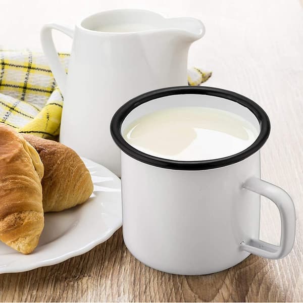 12 Oz Emalj Kaffe Camping Mugg Set. Litet Sött Te Camp Emalj Mugg Set