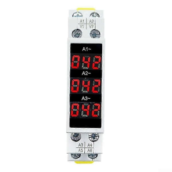Trefas Din-skena Amperemeter, 3-siffrig Trefasdisplay, 3-fas Digital Display, Modulär Strömmätare Indikator