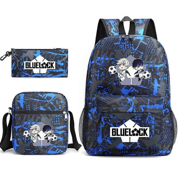Bluelock Blue Prison skoletaske til primær- og sekundærskoleelever Blå blomst~2