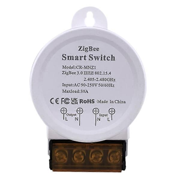 Strømmåler ZigBee Bryter 30A Høy Effekt AC90-250V Tuya Smart Life App Alexa Assistent Stemmekontroll