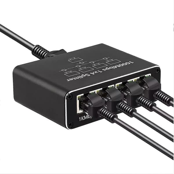2025 Seneste Model Gigabit Ethernet Splitter - 1 til 4 Netværkssplitter med USB