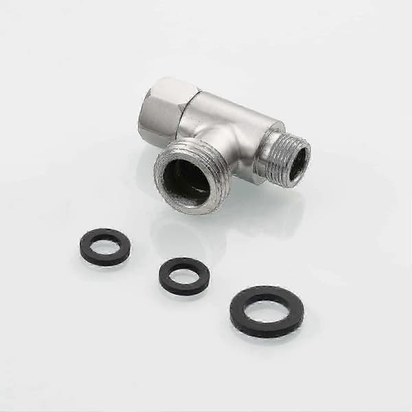 3-vejs 3/8\" og 1/2\" 3-vejs Adapter T-forbindelse Rustfrit Stål 3/8\" Vandledning T-fitting Børstet Nikkel