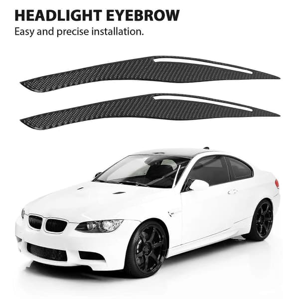 Kolfiber Strålkastar Ögonlock Ögonbryns Skydd Dekaler Trim för E90 E91 328I 335I M3 2006-2011