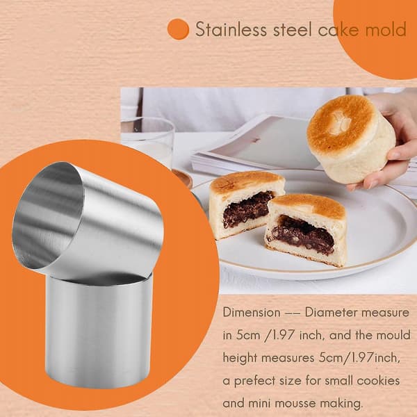 15 stk. Rustfrit Stål Mousse Ringe Runde Biscuit Cutter Kageform Køkken Bagekonditori Værktøj Fo