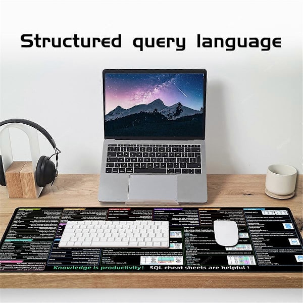 SQL Programmering Musematte Stor Jukseark Snarvei Tastatur Musematte for Database Sklisikker Skrivebordsmatte