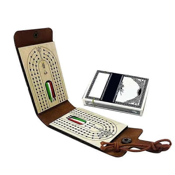 Cribbage Brädspelsset, 2025 Nytt Rese-Cribbage Bräde med Spelkort
