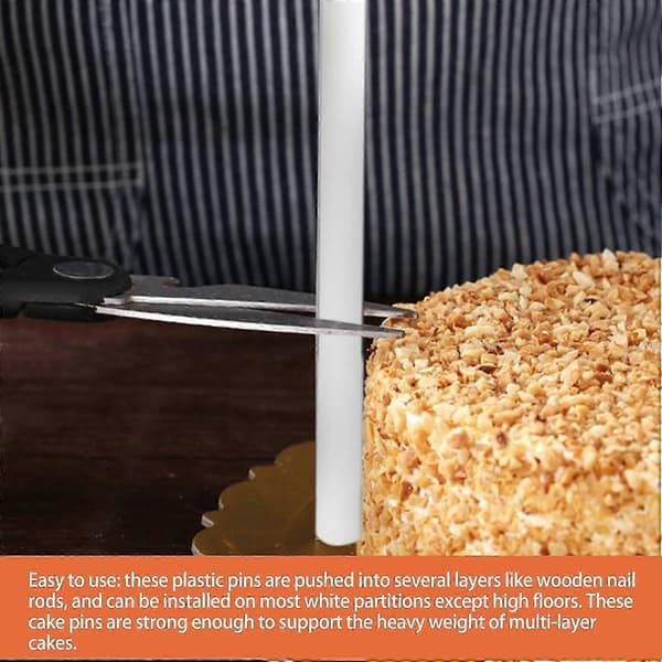 50 stykker plastik hvide kagepinde (0,4 tommer diameter 9,5 tommer længde)