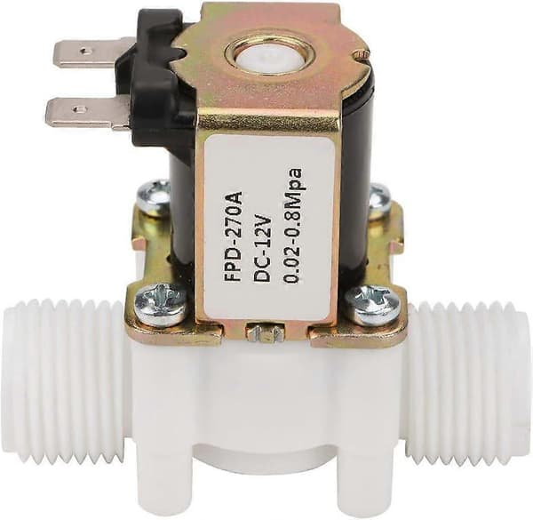 12V Elektrisk vandmagnetventil, 1/2 Magnetventil Elektrisk magnetventil