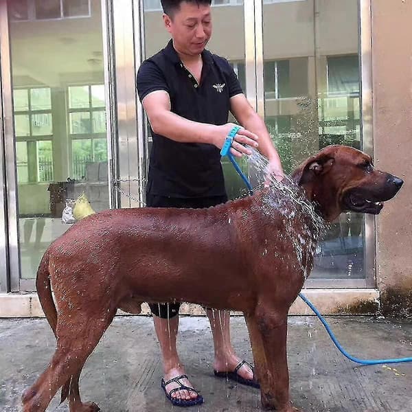 2-i-1 Hundebad Brusehoved med Børste til Hunde Katte Plejebørster Massage til Store Medium