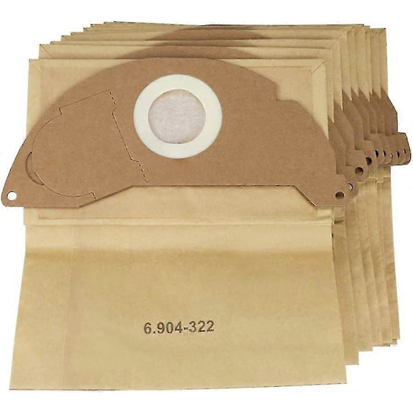 10-pack dammsugarpåsar för Kärcher 6.904-322.0