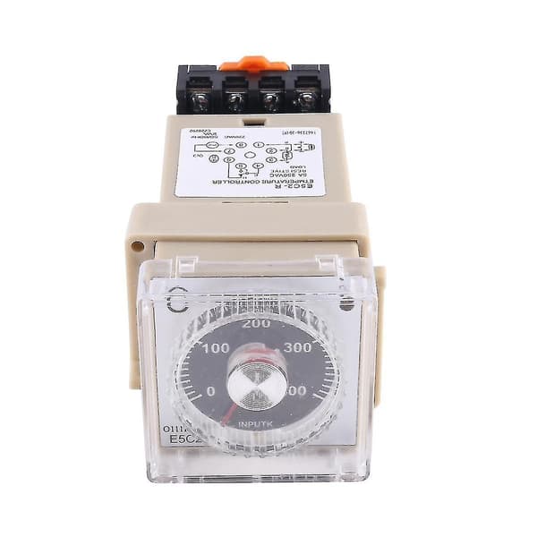 1 stk. E5c2 DIN-skinne Temperaturregulator 220v 0~399 Digital Display Pointer Kontrolkontakt