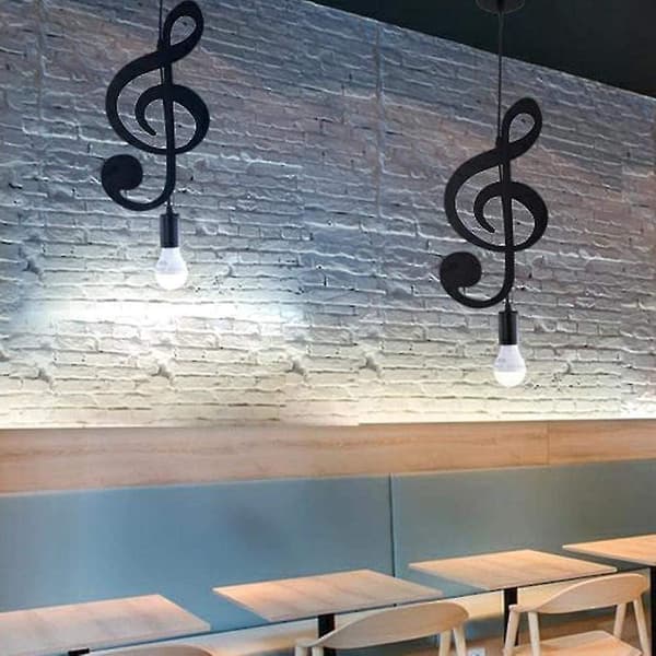 Pendel, jernloftlampe Musiknote Hængende Lampeskærm Lysekrone Til Loft Bar Studieværelse