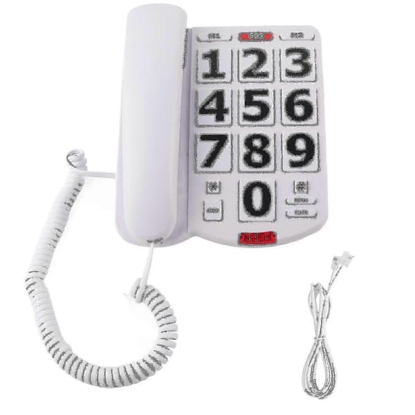Fasttelefon med store knapper for eldre og hørselshemmede