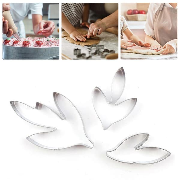 3 stk. Bageform Pæon Blomsterblade Form Non-Stick DIY Værktøj Rustfrit Stål Cookie Kage Udskærer til Bageri
