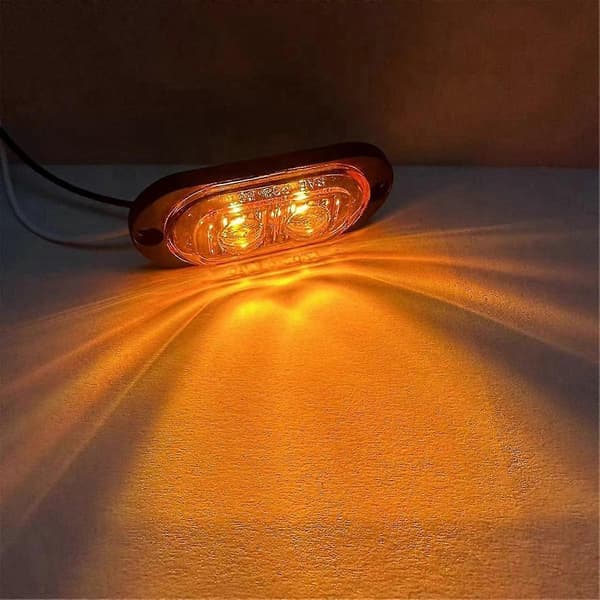 10 stk. 12V-24V 2LED Bil Sidemarkeringslys Blinklys Indikatorlys Baglygte til Trailer