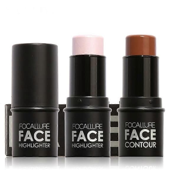 4 Farger Sminke Highlighter Palett Full Dekning Ansiktskontur Stick Bronzer