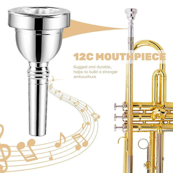 12c Lite Skaft Trombone Sølv Munnstykke Nytt