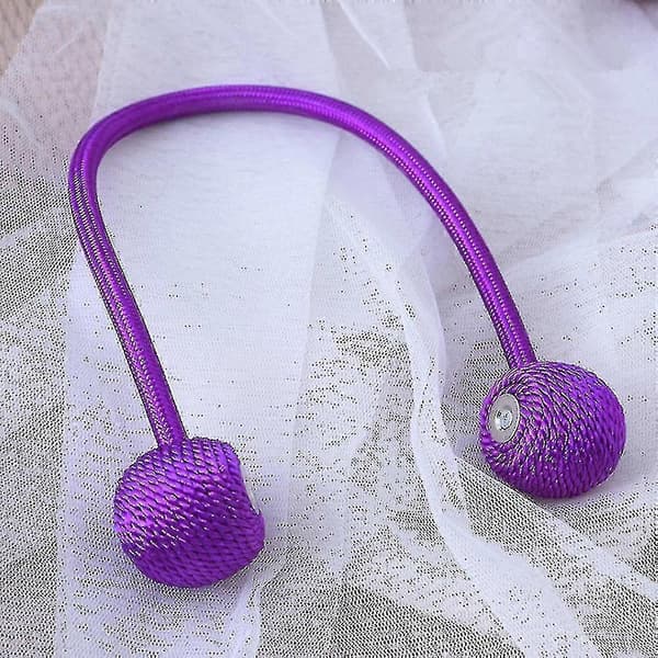 2-pack Lila Magnetiska Gardinhållare Repstil