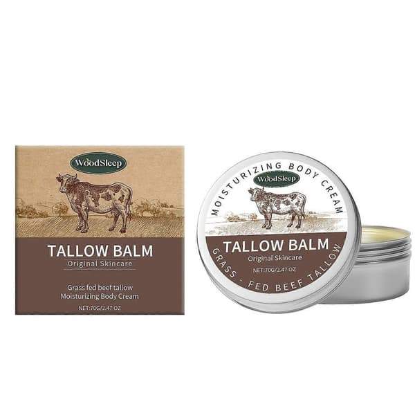 Oksetalg, Oksetalg til hud, Græsfodret oksetalg, Økologisk oksetalg balm ansigtscreme til universal balm, Dyb næring, Langtidsholdbar 1pcs