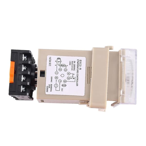1 stk. E5c2 DIN-skinne Temperaturregulator 220v 0~399 Digital Display Pointer Kontrolkontakt