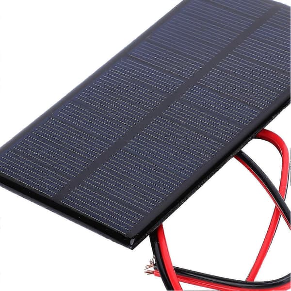 2025 3 stk. DC 6V 1W Solpanelcelle Strømmodul Polykrystallinsk Silicium Solpanel med 30 cm kabel