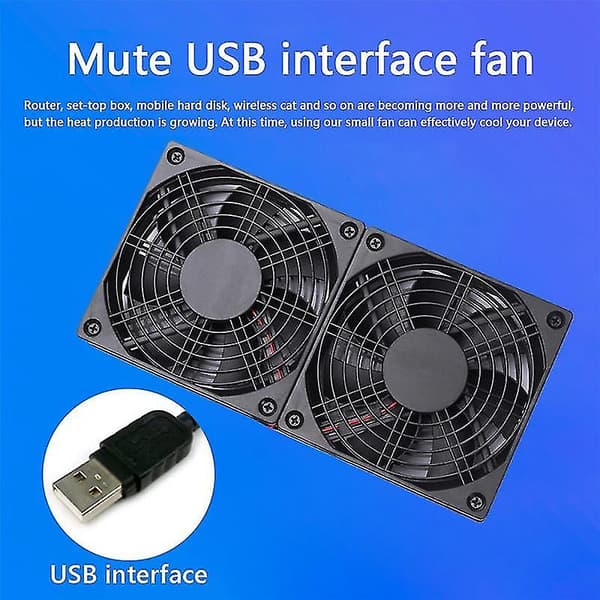 120mm 5v USB-driven PC Router Fläktar Med Hastighetsregulator Högt Luftflöde Kylfläkt För Router Modem