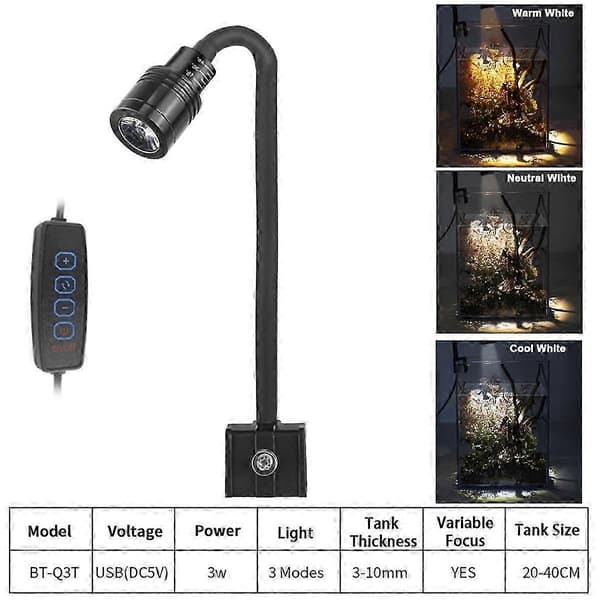 LED Akvarielampa Växtbelysning USB-5V 3W Akvatisk B