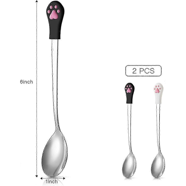 2 stk. Hundekatte Ske Hundefoder Ske Rustfrit Stål Hundefoder Ske Katteklo Ske Dyretilbehør-15*4cm