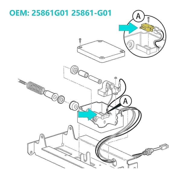 Golfvogn Accelerator Pedalboks Micro Switch til EZGO TXT 1994-Up OEM# 25861G01