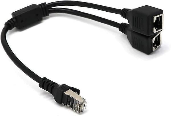 Nettverks Splitter Adapter Kabel Rj45 1 Hann Til 2 Hunn Socket Porter Ethernet Lan
