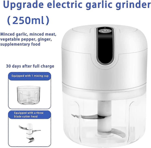 Elektrisk Mini Hvidløgshakker til Husholdningsbrug, Mini Foodprocessor, Hvidløgspresser