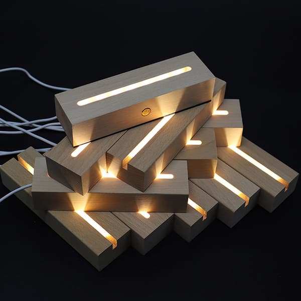LED Træ Display Base 8 Farver Rektangel Display Sokkel Lys Display Base-fg