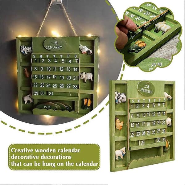 Väggkalender Kreativ Dekorativ Trä Evighetskalender Hängande Ornament