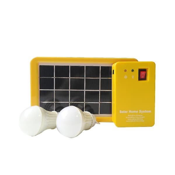 3w Solpanel Lys 2 Pære Sæt Solcelleanlæg Energibesparende Solcellelys Udendørs Indendørs Genopladelig