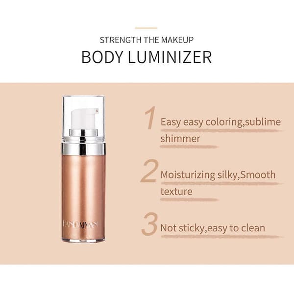 Highlighter Creme, Flydende Bronzer Highlighter til Kroppen, Kropsluminiser, Flydende Shimmer Makeup til Ansigt, Krop, Ben, Lysende Make-Up, Shimmer Kropscreme h2