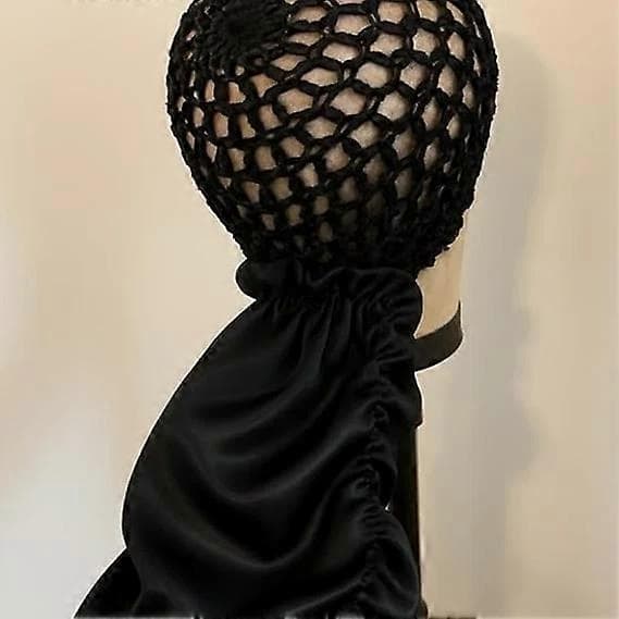 2-i-1 Wrap Cap Bonnet Vendbar Justerbar Bindebånd Dobbeltlags Satin Søvn
