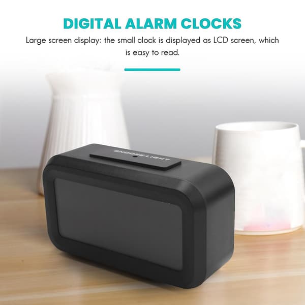 LED Display Digital Väckarklocka Snooze Batteriklocka Med Datum Kalender Temperatur För Sovrum Hem