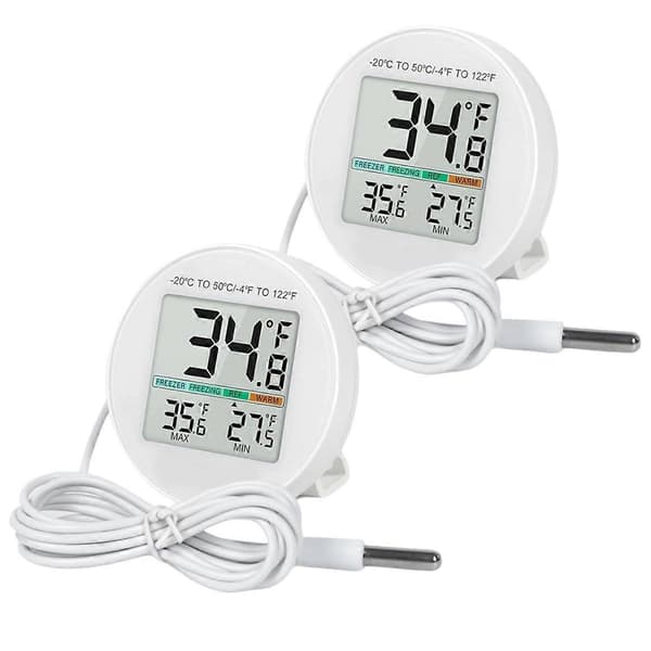Kjøleskapstermometer 2-pakning, med ekstern sensor