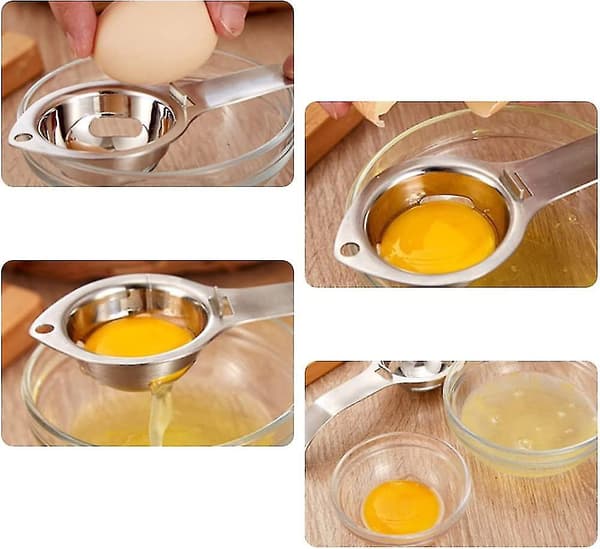 Eggseparator i rustfritt stål kjøkkenredskap eggeplomme hvite separator