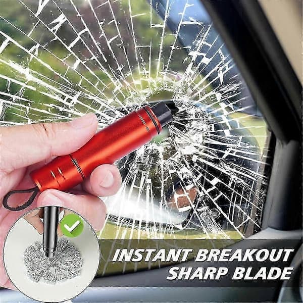 2 Pakke Bilvindusknuser Setebelte Kutter Hammerdex, Safehammer Glassknuser Bilvindusknuser, f-Good
