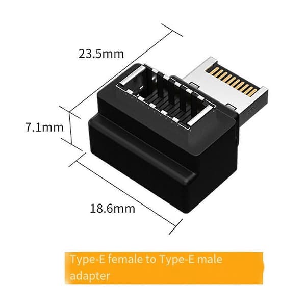 USB 3.1 Etupaneelin Otsikko USB Type-C - Type-E Kaapelisovitin Liitin Type C Uros - Type E Naaras Kaapelisovitin