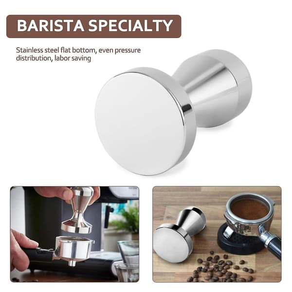 Kaffetamper i rustfrit stål Barista Espresso Tamper 49mm Base Kaffebønne Presser