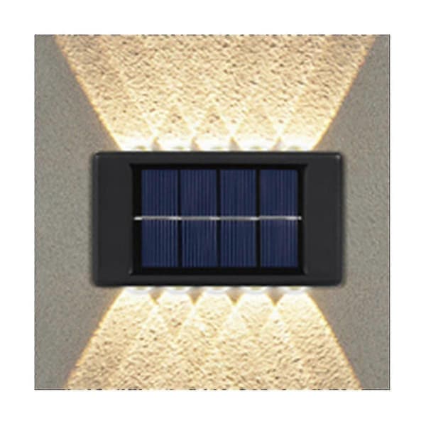 10 LED Solar Vegglampe Utendørs Vanntett Opp&ned Lysende Belysning Hage Solar