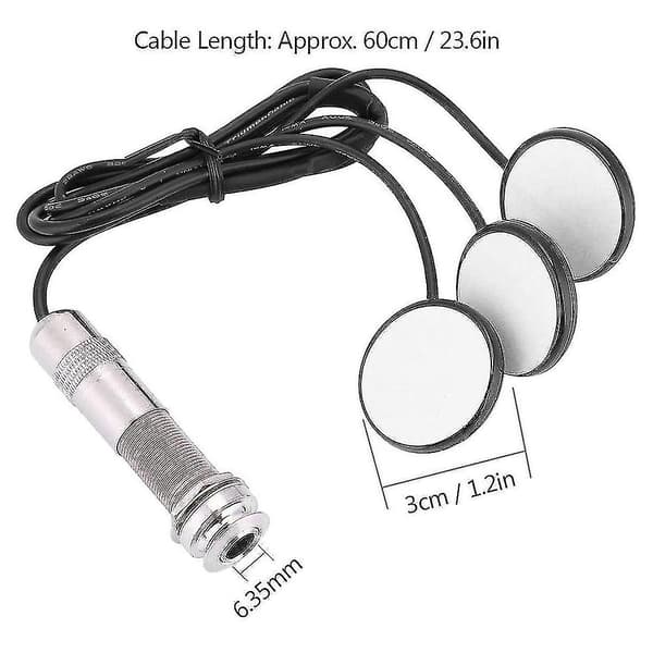 Gitar 3x Piezo Transduser For Akustisk Gitar Ukulele Mandolin Instrumenter