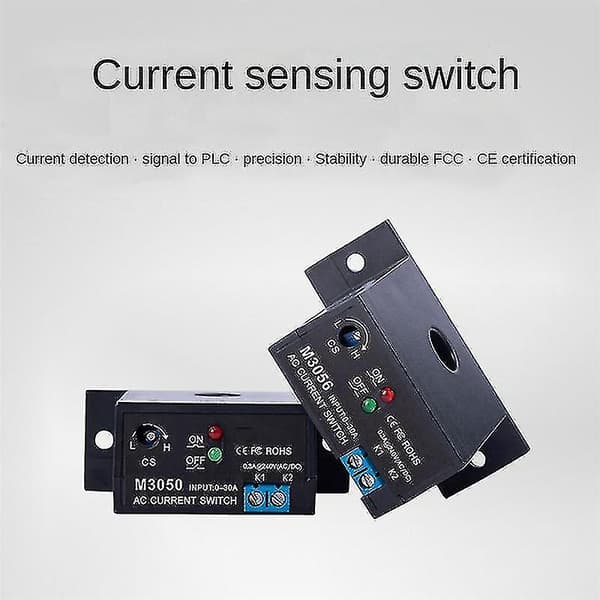 Strømsensor Switch Induktionsrelæ AC Koblingsenhed Signal Over Grænse Lukket AC 0.2-30a (Nc M